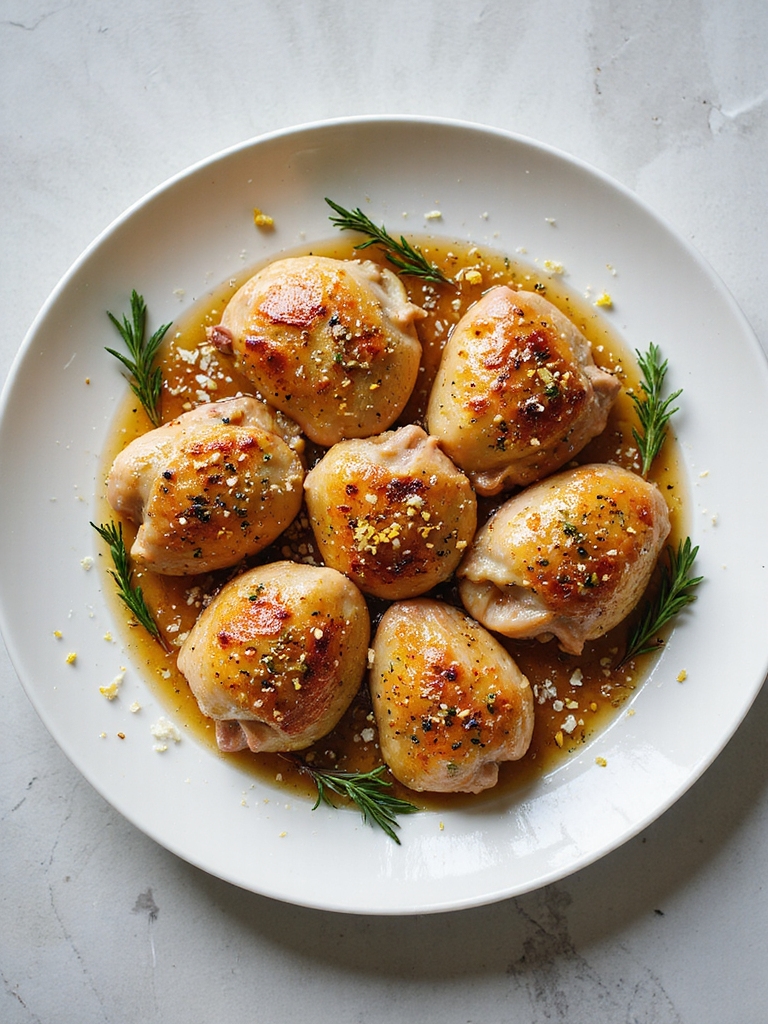 herb roasted crispy chicken thighs