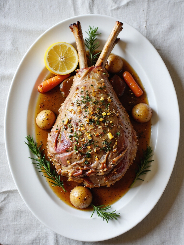 herb roasted lemon garlic lamb