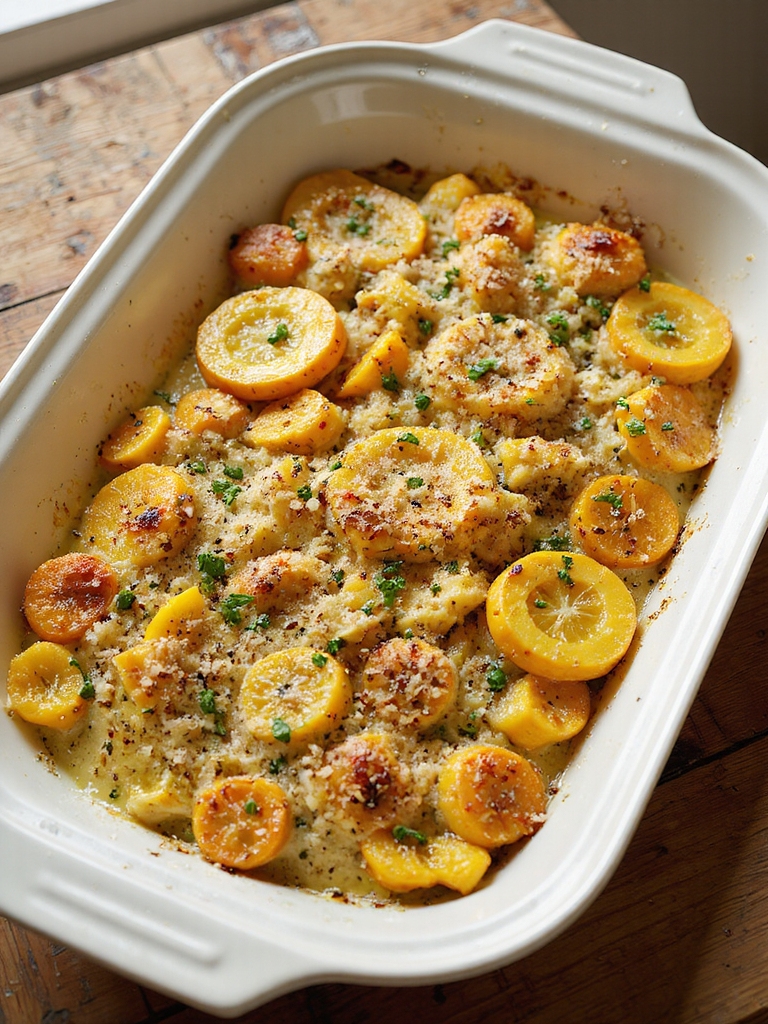 herbed garlic roasted squash casserole