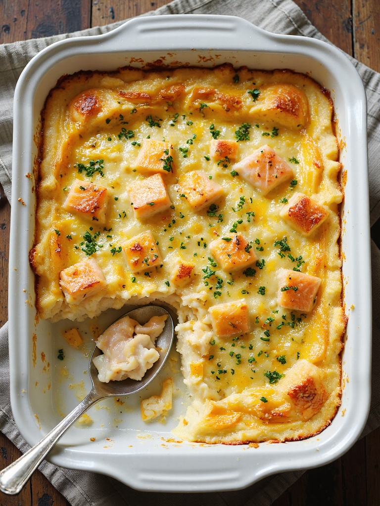 herby mashed potato fishpie