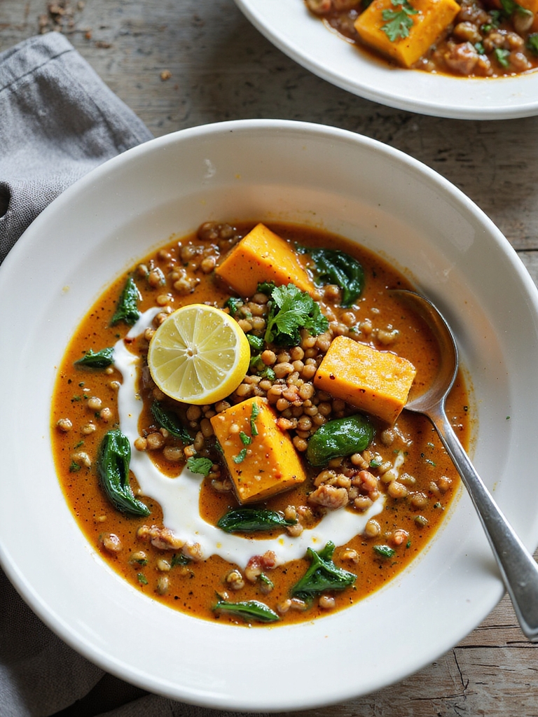 iron rich lentil sweet potato curry