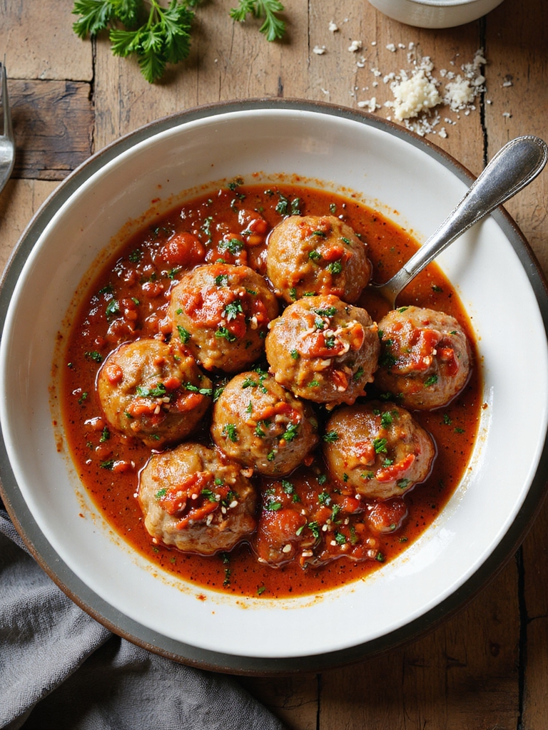 juicy herby pork meatballs