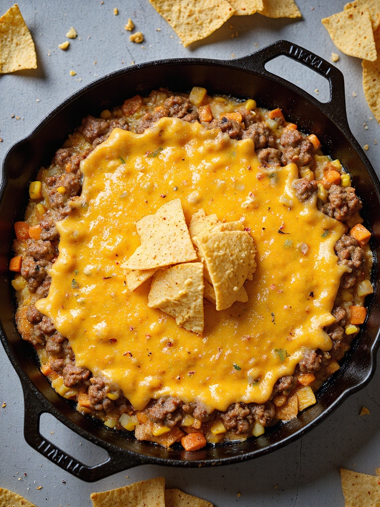 kid friendly dorito cheeseburger casserole
