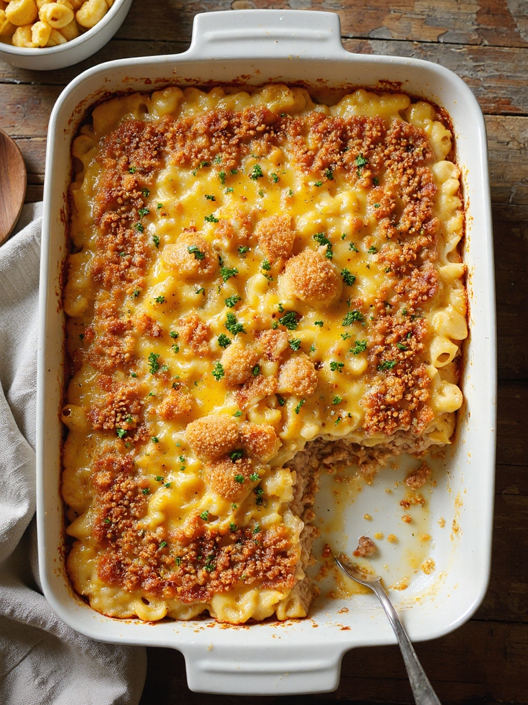 layered mac and meatloaf