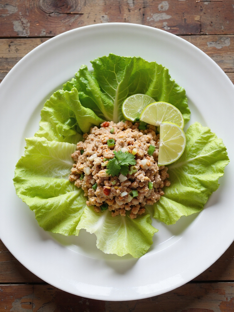 lean asian style turkey lettuce wraps