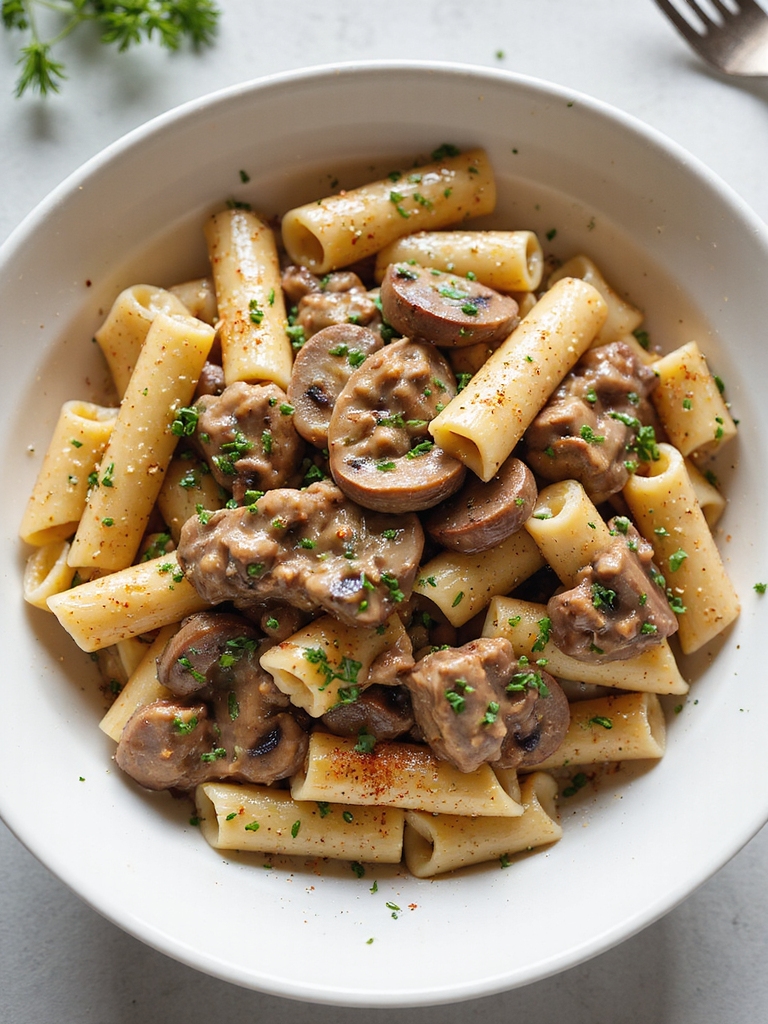 lean beef mushroom stroganoff pasta