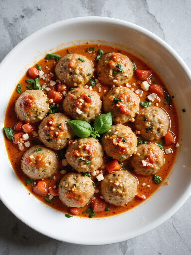 lean turkey meatballs simmered basil