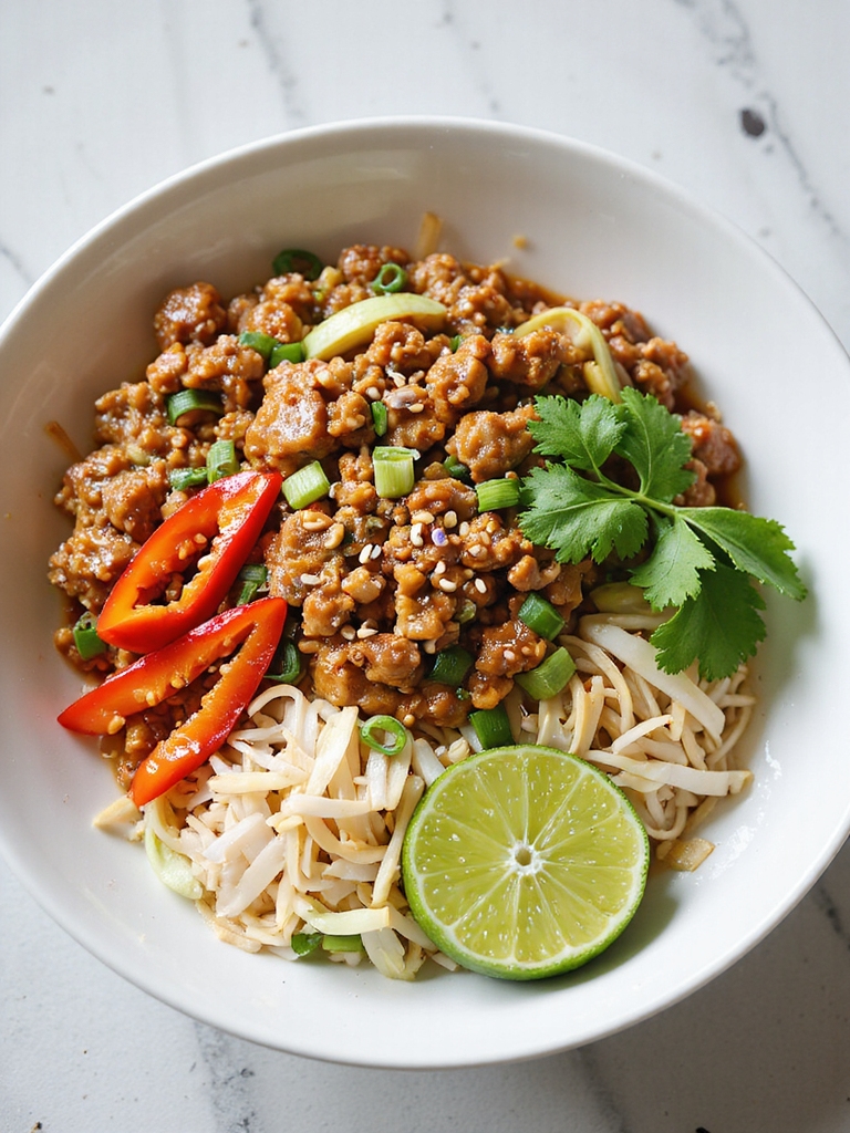 lean turkey rice noodle stir fry