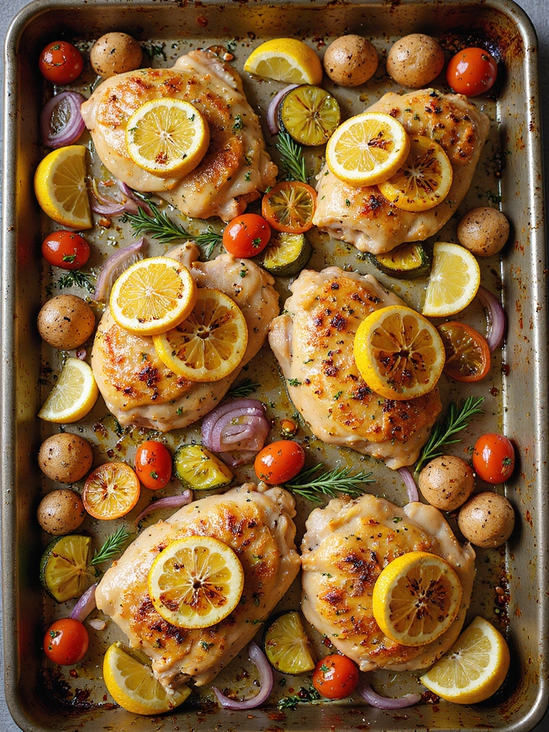 lemon chicken sheet pan dinner