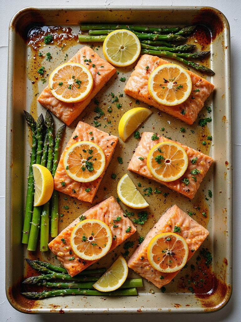 lemon garlic sheet pan salmon