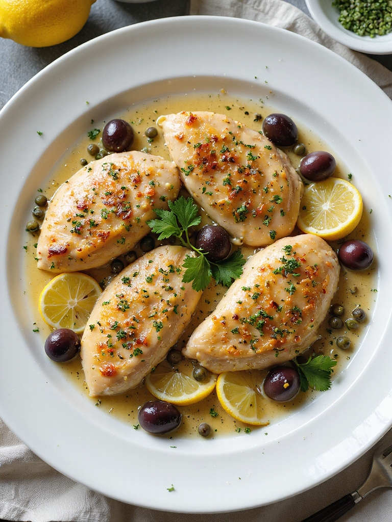 lemon herb mediterranean chicken with olives