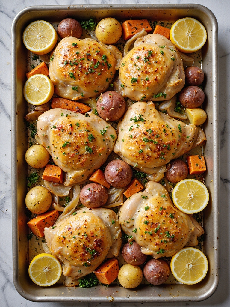 lemon herb sheet pan chicken