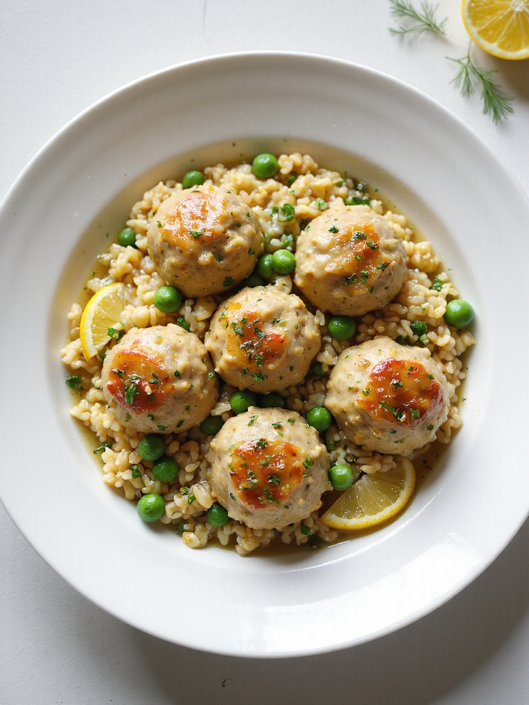 lemon herb turkey meatball orzo