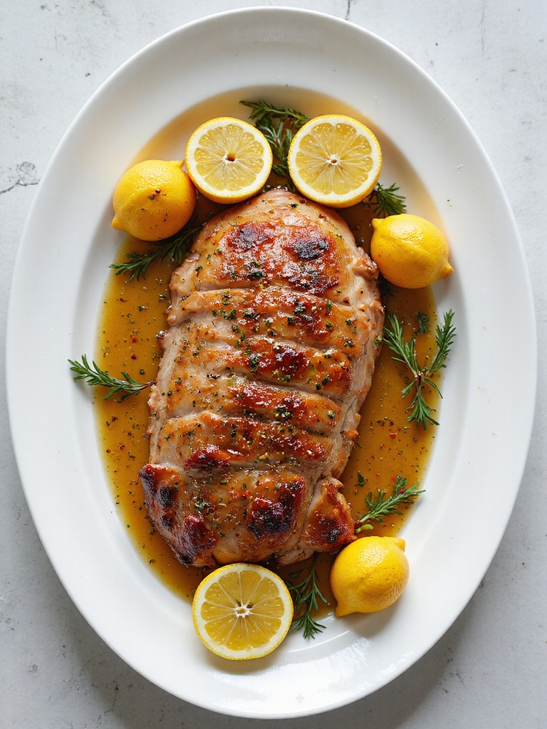 lemon oregano marinated roasted pork