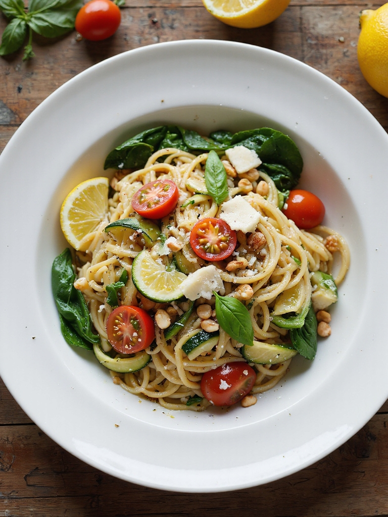 lemon zucchini herb pasta