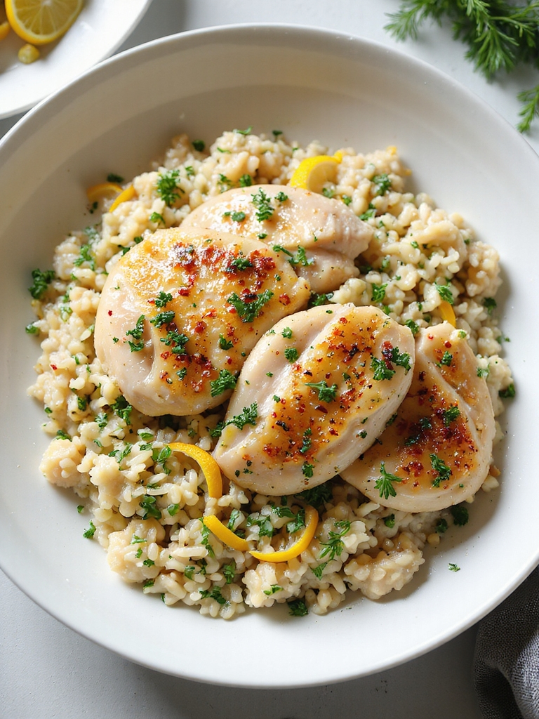 lemony herbed chicken orzo