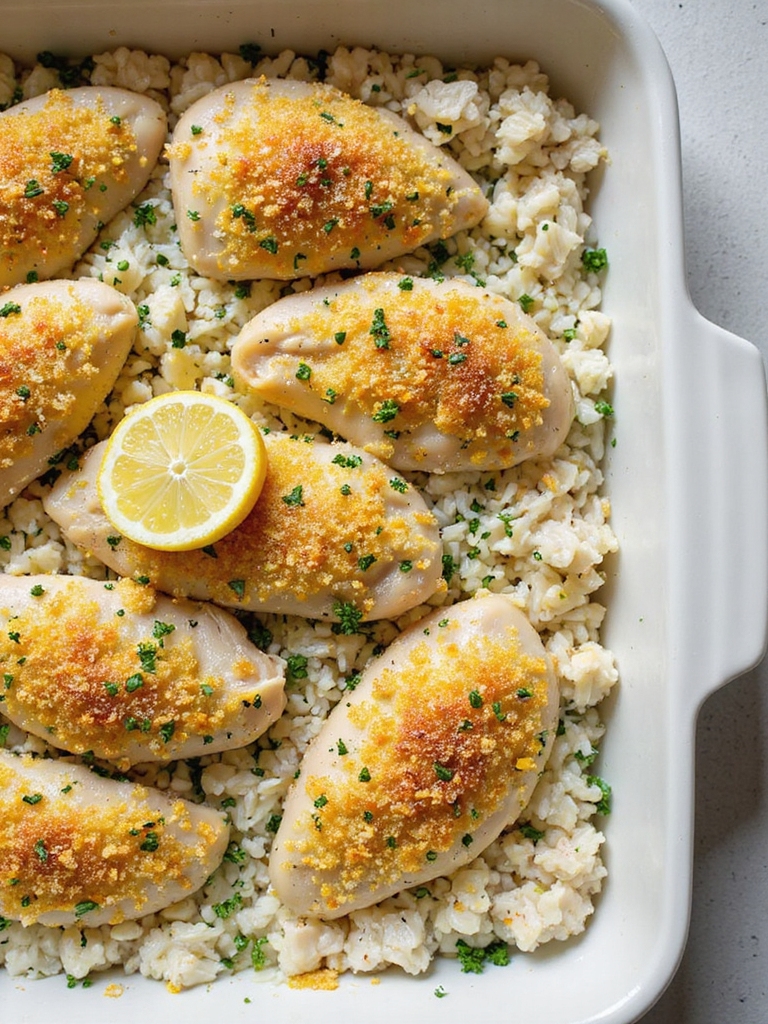 lemony herbed yogurt chicken casserole