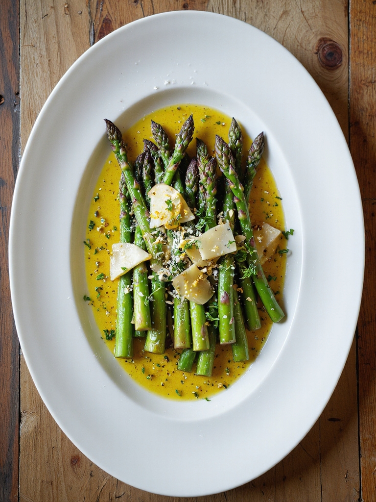 lemony thyme grilled asparagus parmesan
