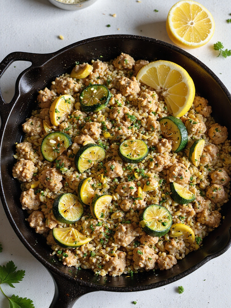 lemony turkey zucchini orzo