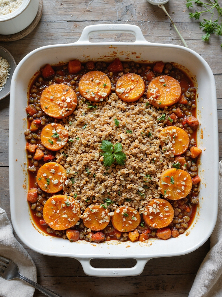 lentil and sweet potato bake