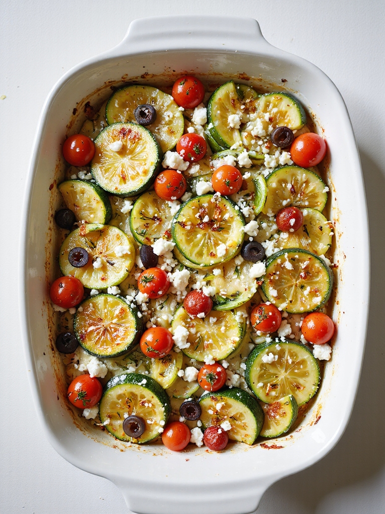 light greek zucchini olive casserole