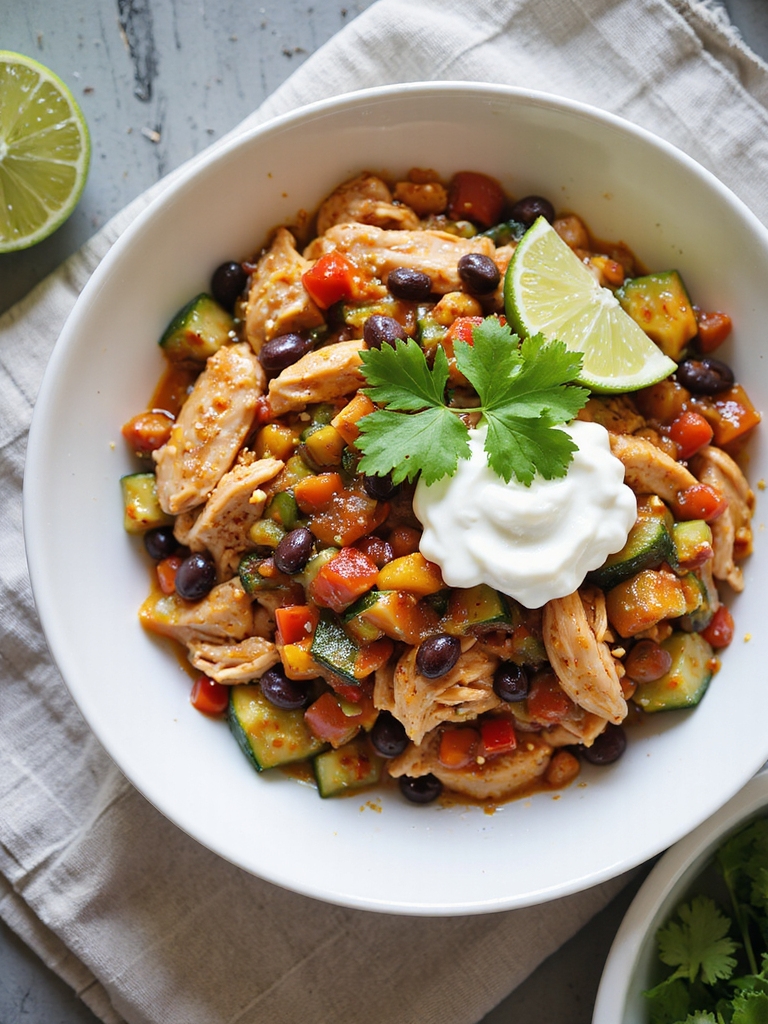 lighter slow cooker salsa chicken