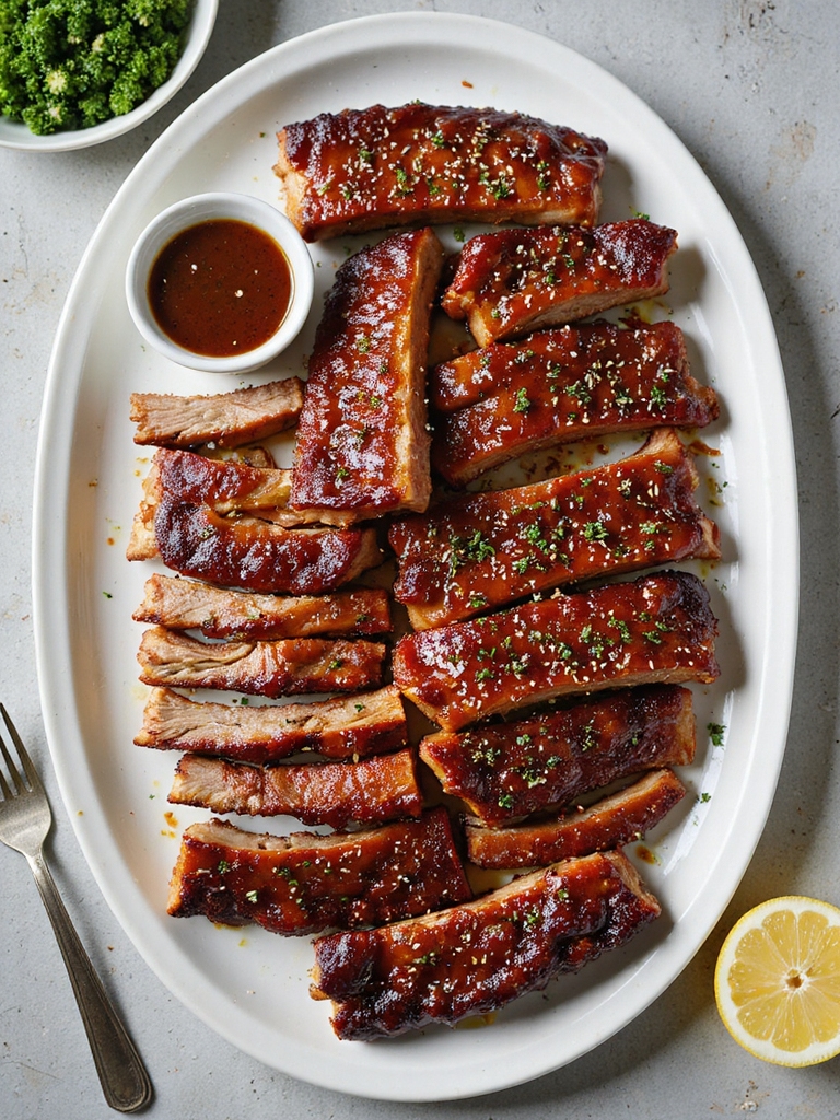 low and slow caramelized barbecue ribs