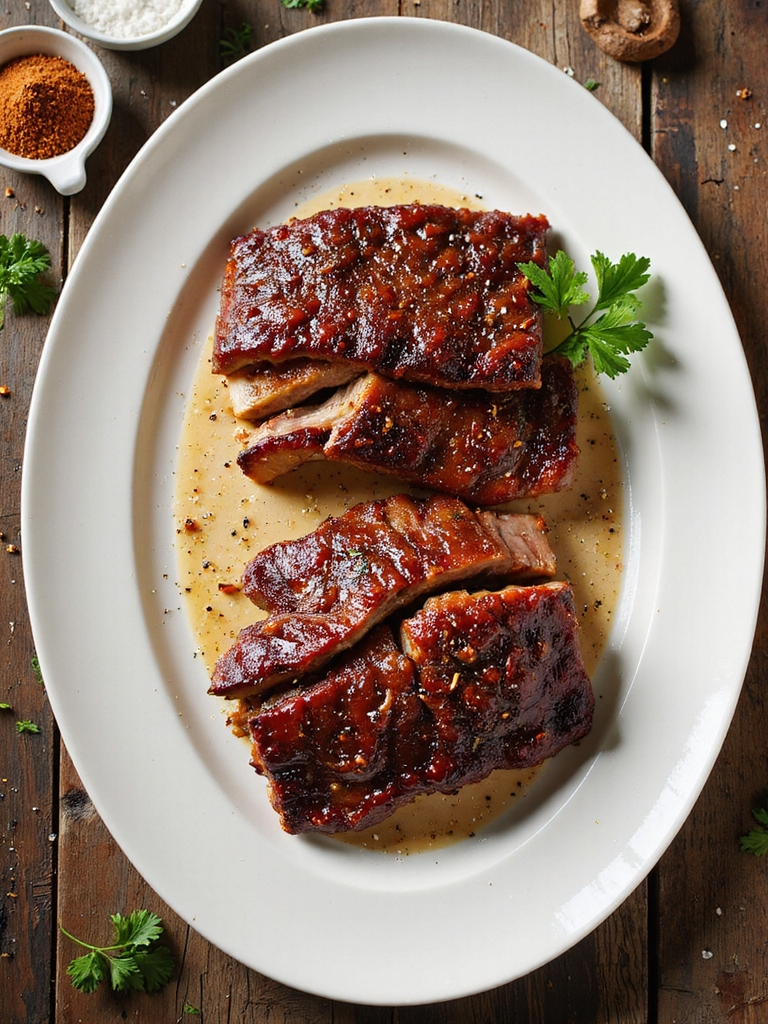 low and slow seasoned pork ribs