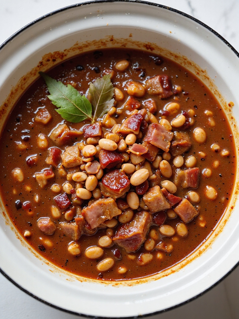 low and slow smoky baked beans