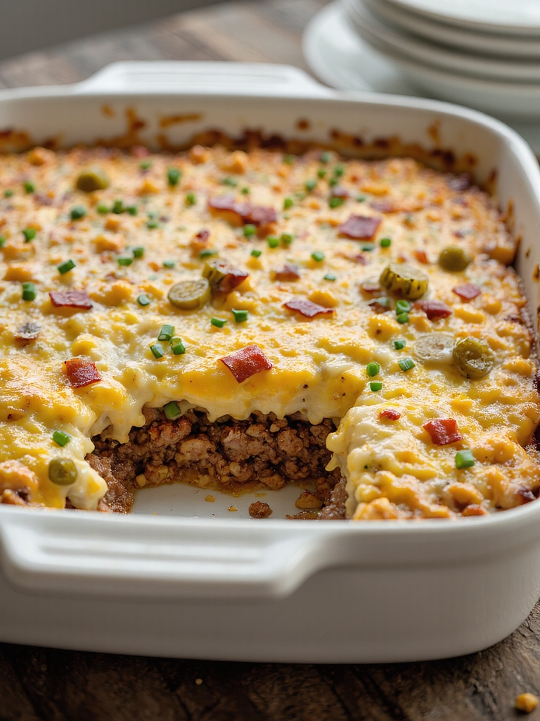 low carb cheeseburger casserole