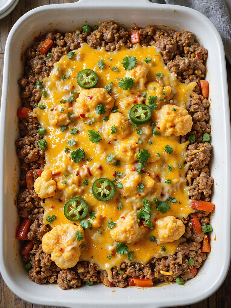 low carb cheesy taco casserole