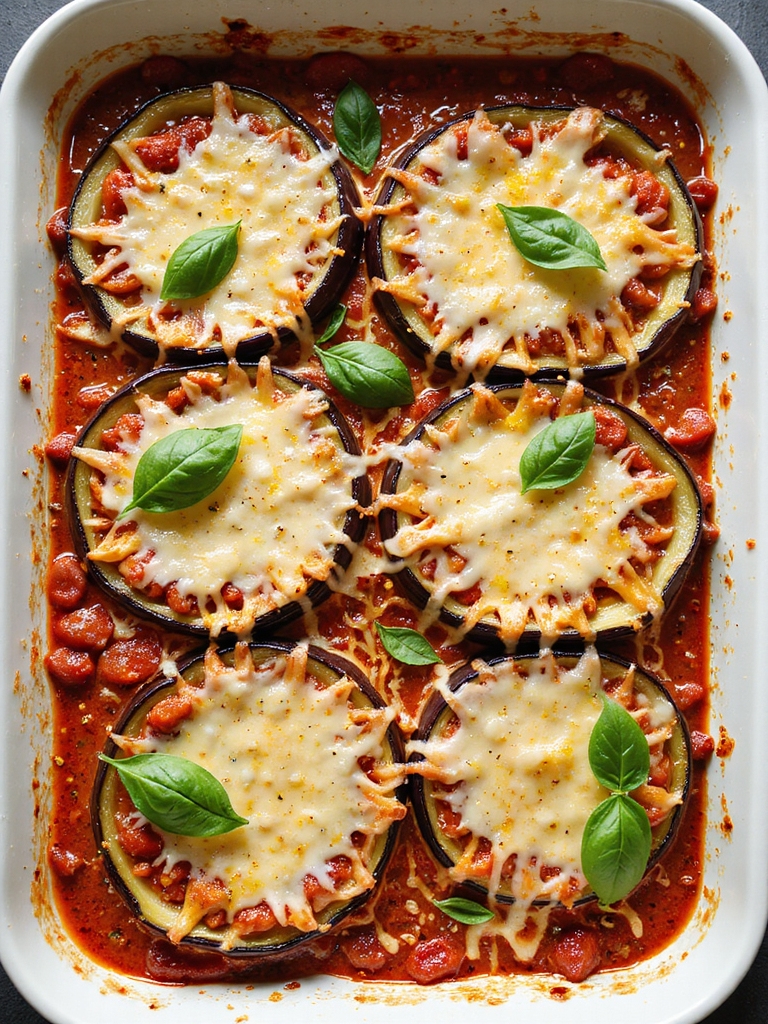 low carb roasted eggplant casserole