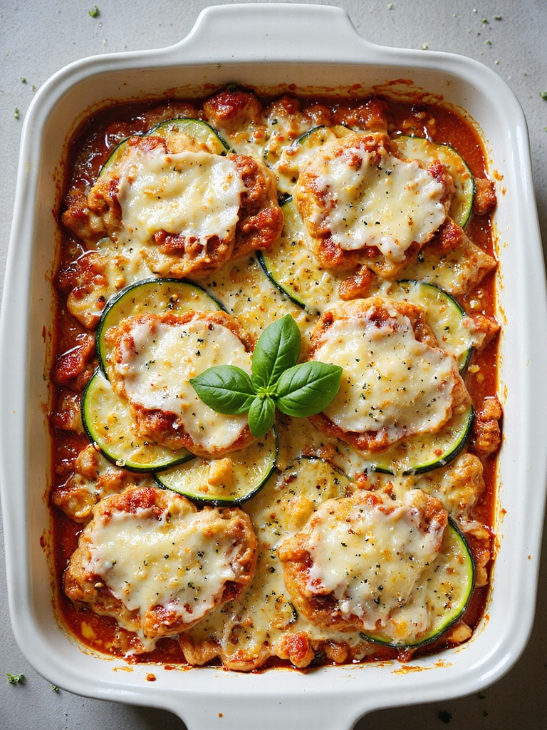 low carb zucchini chicken parmesan