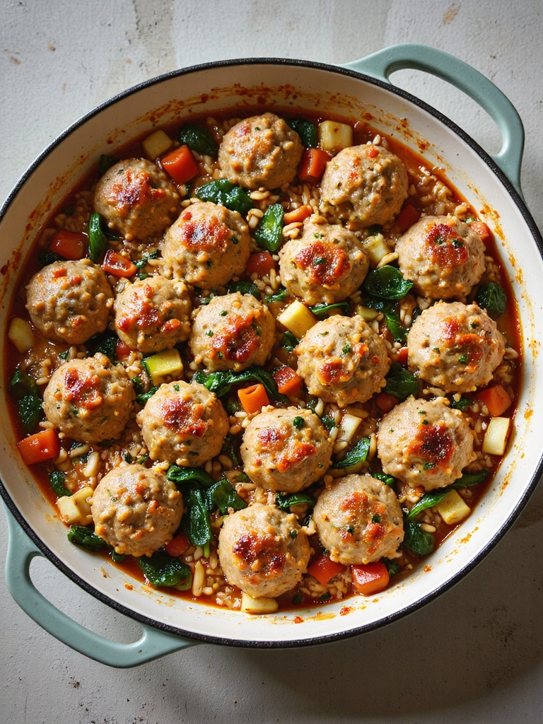 make ahead veggie meatball casserole