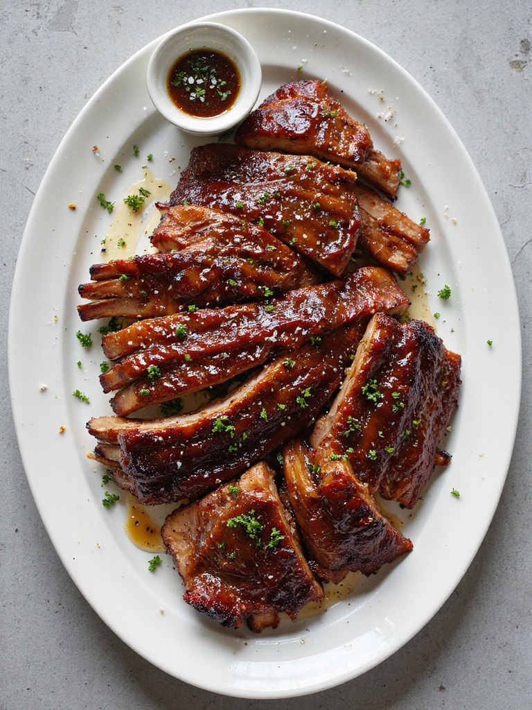 maple bourbon glazed baby back ribs