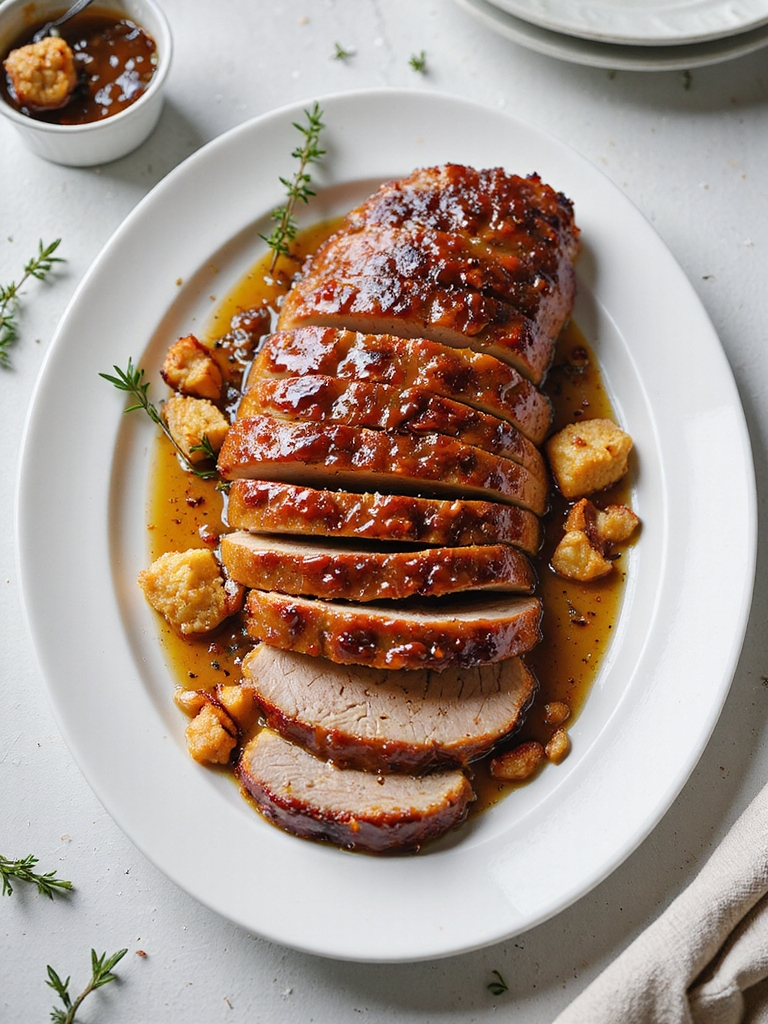 maple bourbon glazed pork
