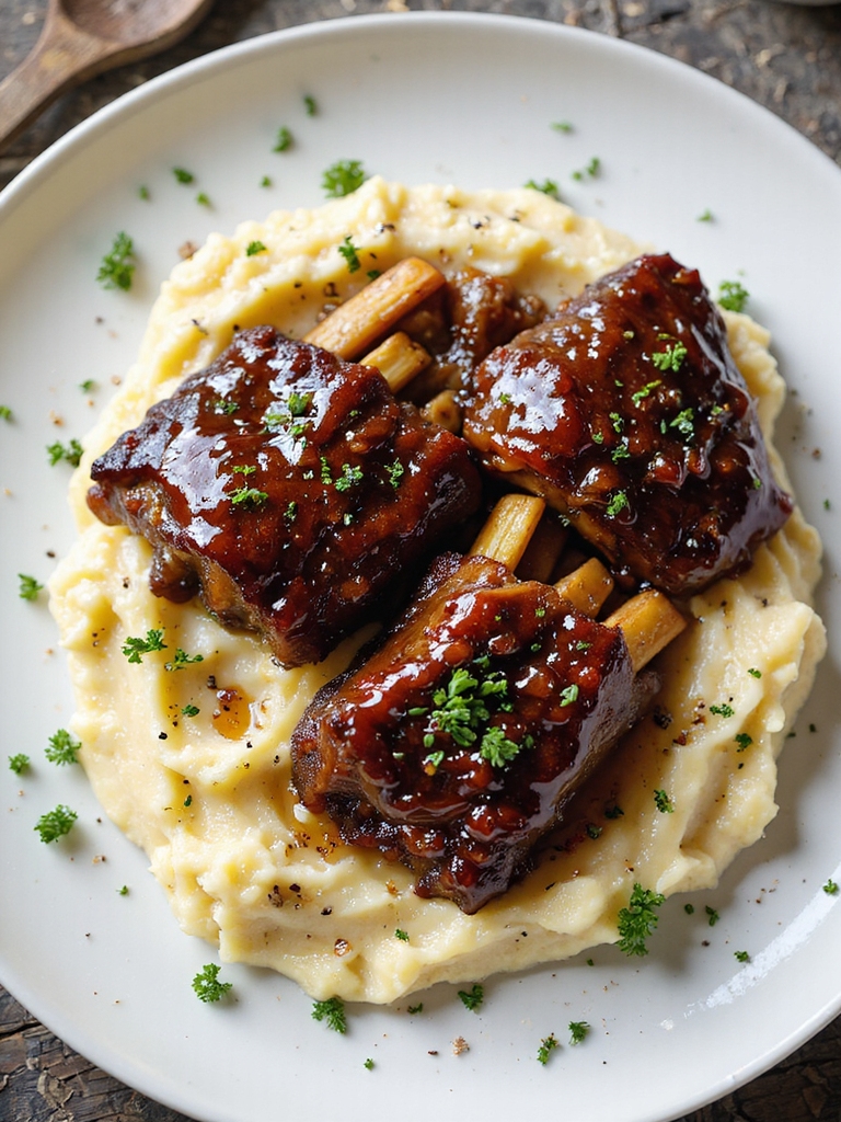 maple bourbon glazed short ribs
