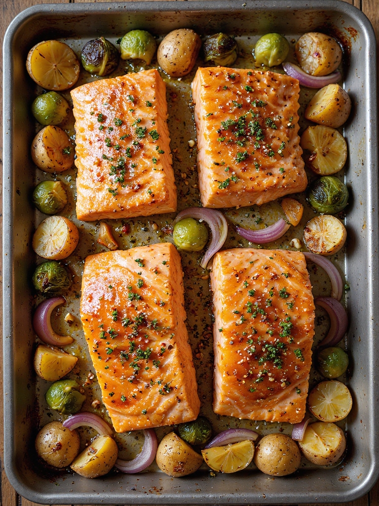 maple dijon glazed salmon dinner