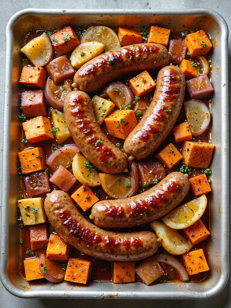 maple glazed sausage and vegetables