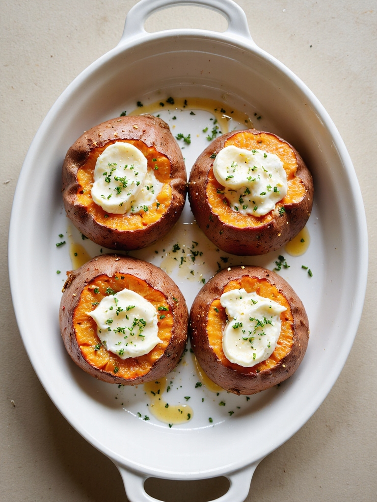mascarpone stuffed roasted sweetpotatoes