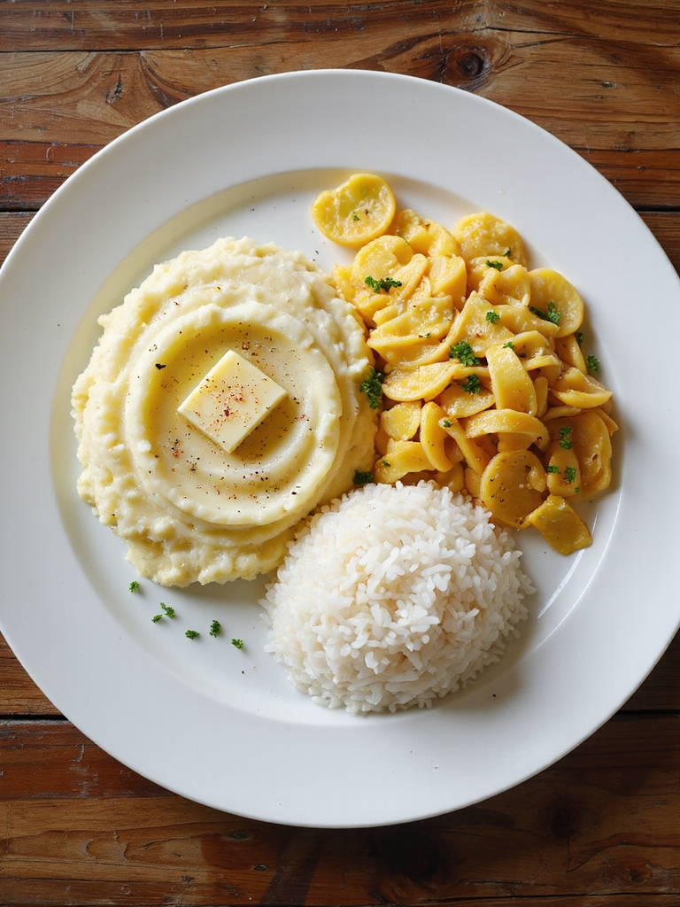 mashed potatoes noodles rice