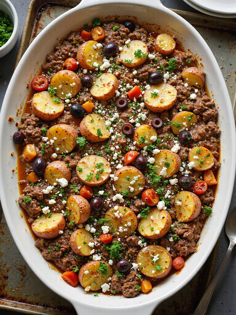 mediterranean beef potato casserole