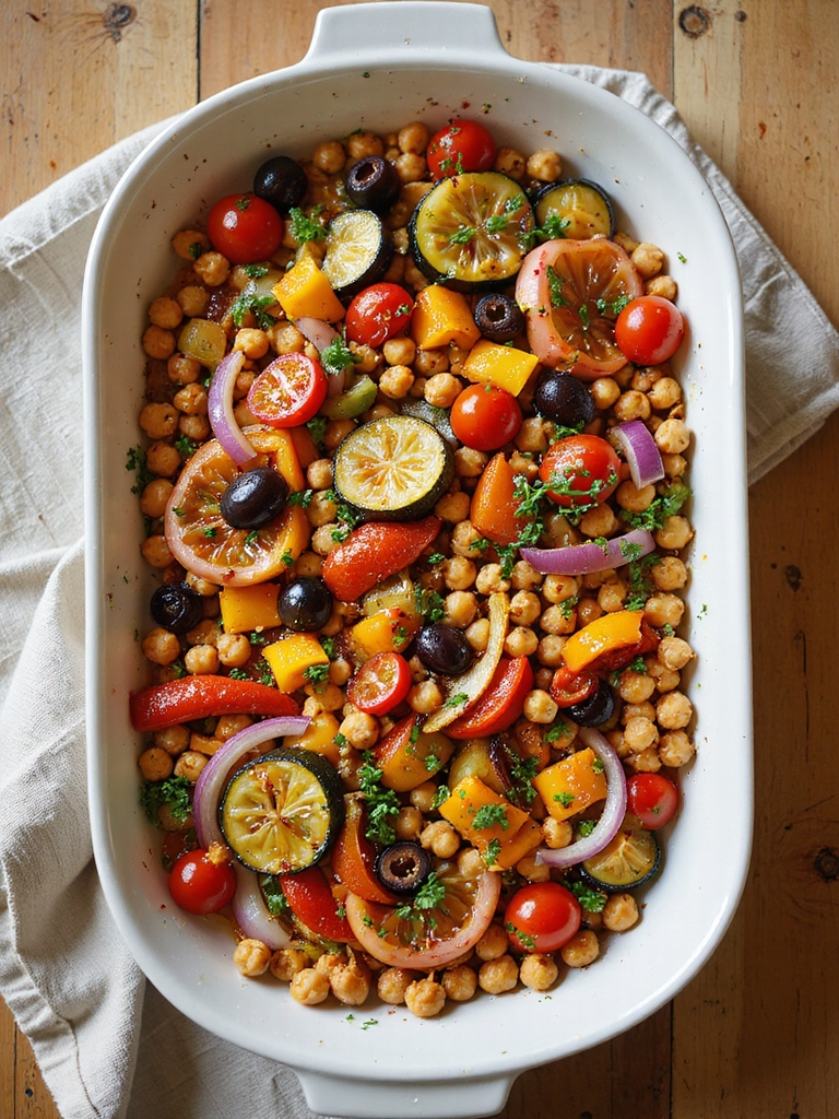 mediterranean chickpea roasted vegetables
