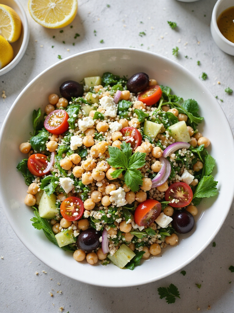 mediterranean chickpea salad bowl
