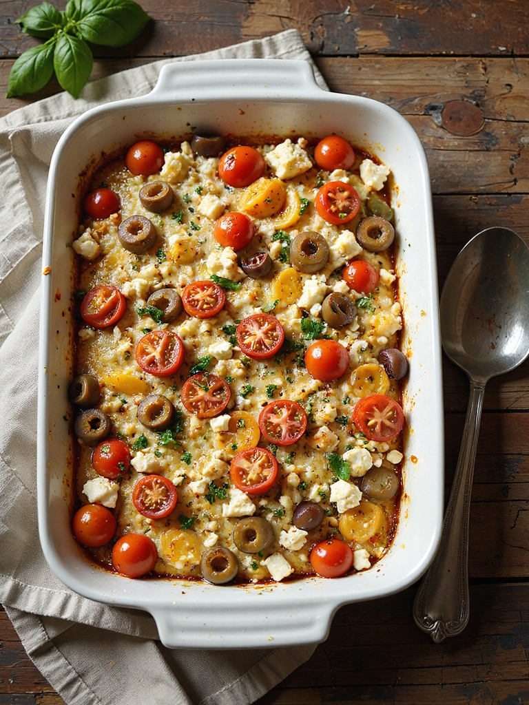 mediterranean feta tomato casserole