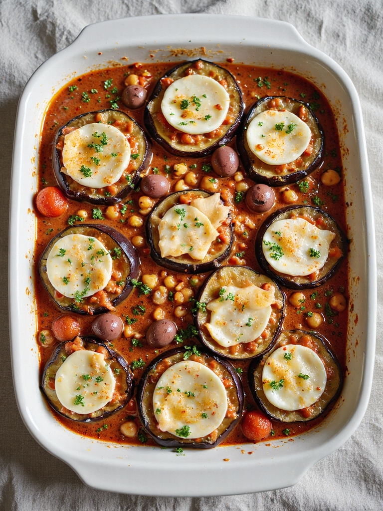 mediterranean roasted eggplant gratin