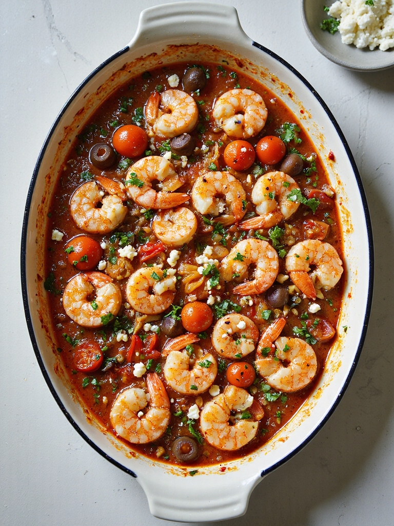 mediterranean tomato feta shrimp