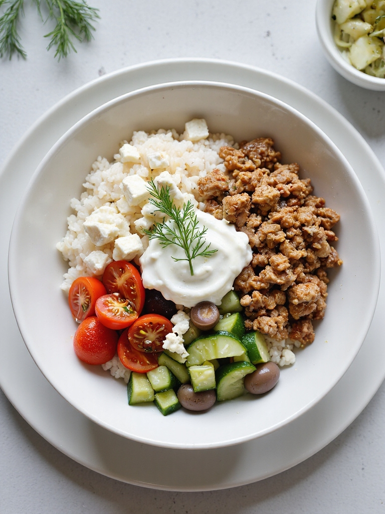mediterranean turkey rice bowls
