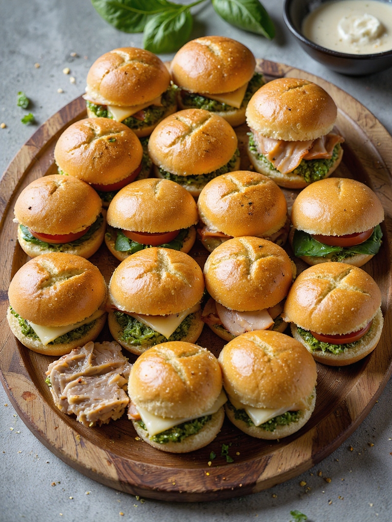 mini turkey pesto sliders recipe