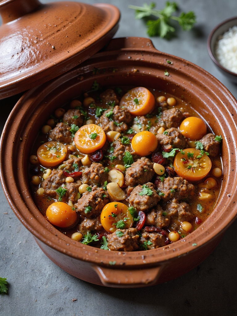 moroccan spiced ground meat tagine